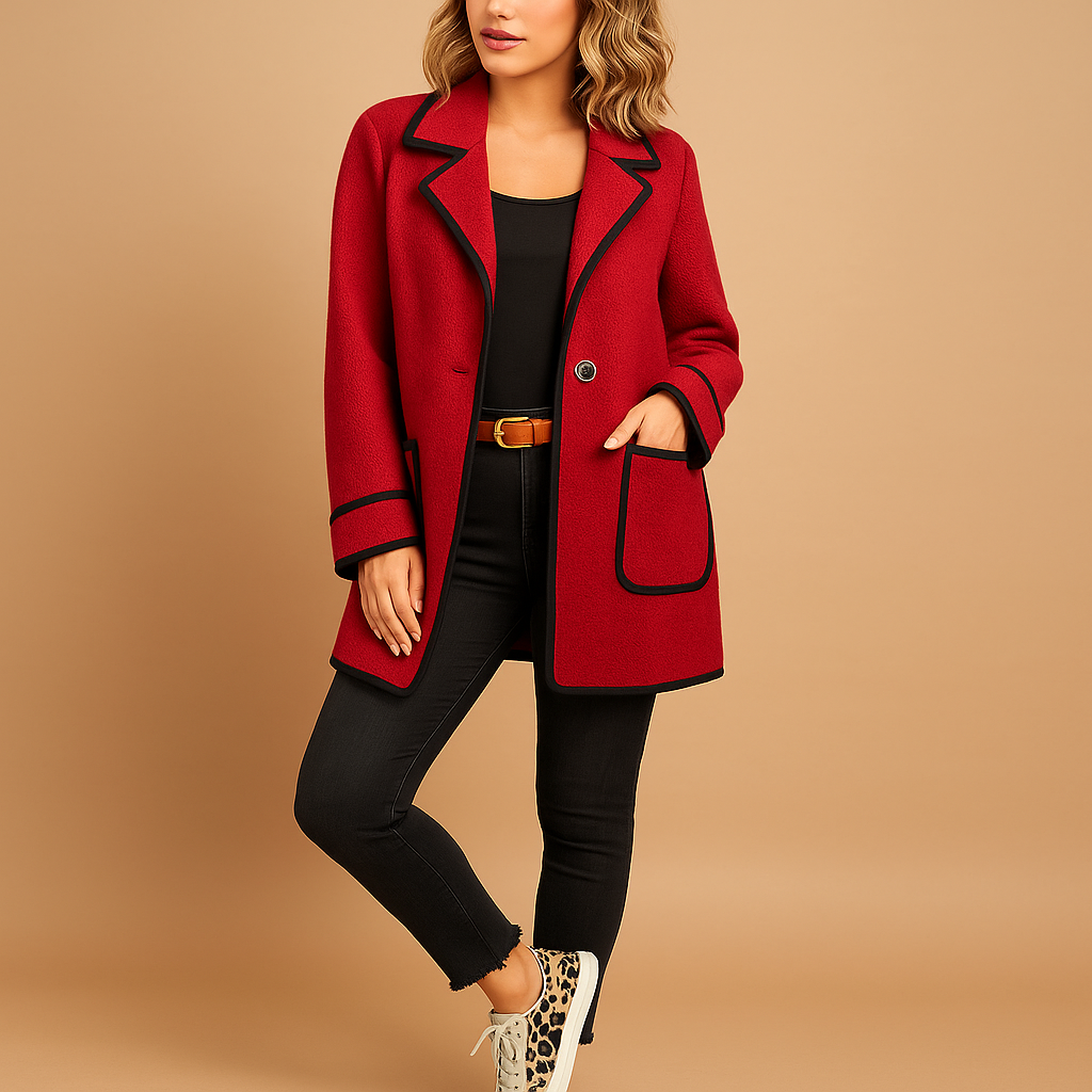 Lined casual women’s blazer with a modern fit, ideal for cooler days and versatile everyday styling.