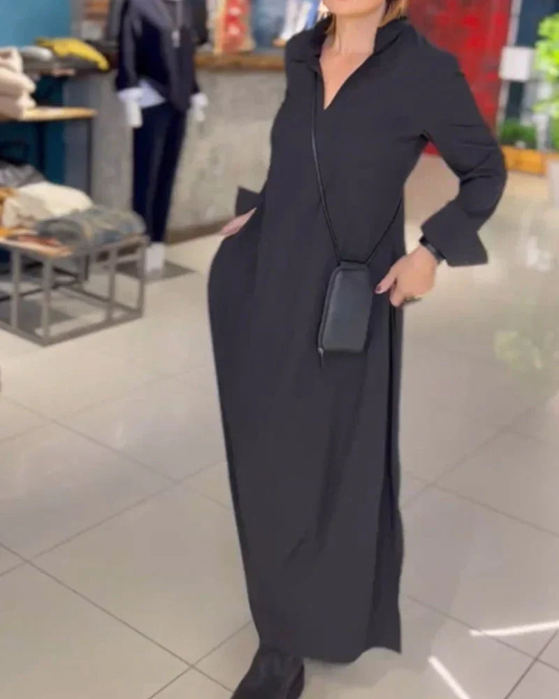 Flowy Maxi Dress with Side Split - Pexav