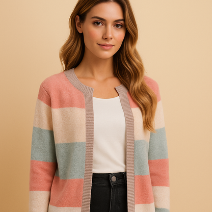 Long open cardigan for women with timeless design and smooth fit, perfect for layering at work, casual wear, or cozy evenings at home.