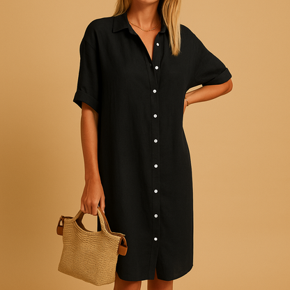 Elegant Women's Maxi Shirt Dress - Nocini