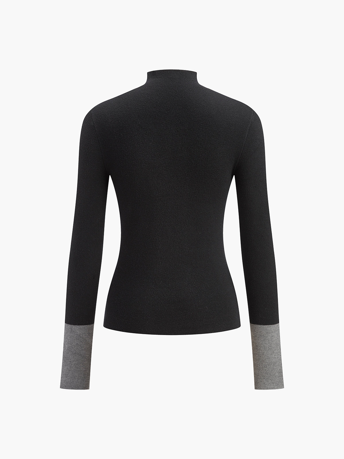 Cozy High Neck Contrast Hem Sweater