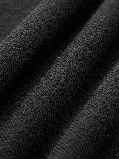 Cozy High Neck Contrast Hem Sweater