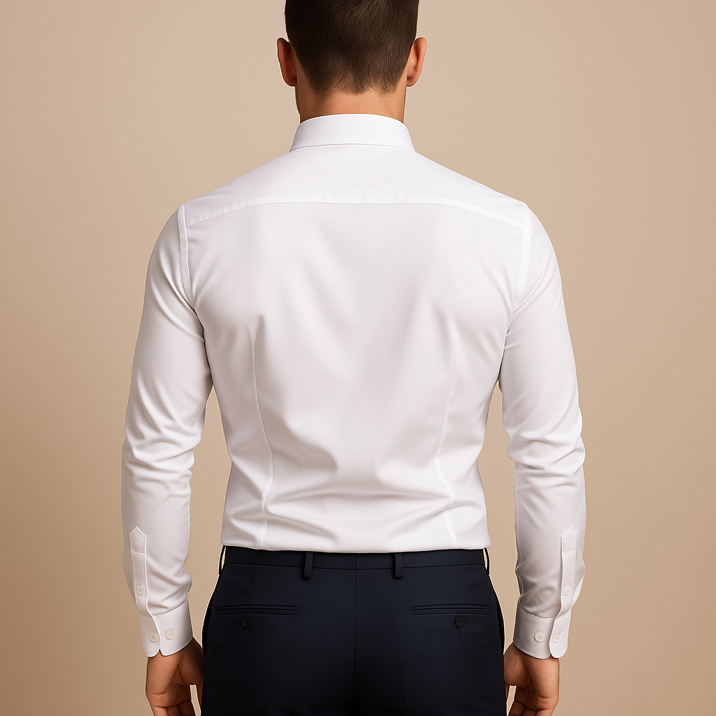 Men’s long sleeve dress shirt with a refined fit and modern look, perfect for formal and casual occasions.
