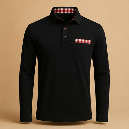 Men’s long sleeve polo shirt Victor with classic collar and button closure. Comfortable fit, ideal for casual wear and business occasions.