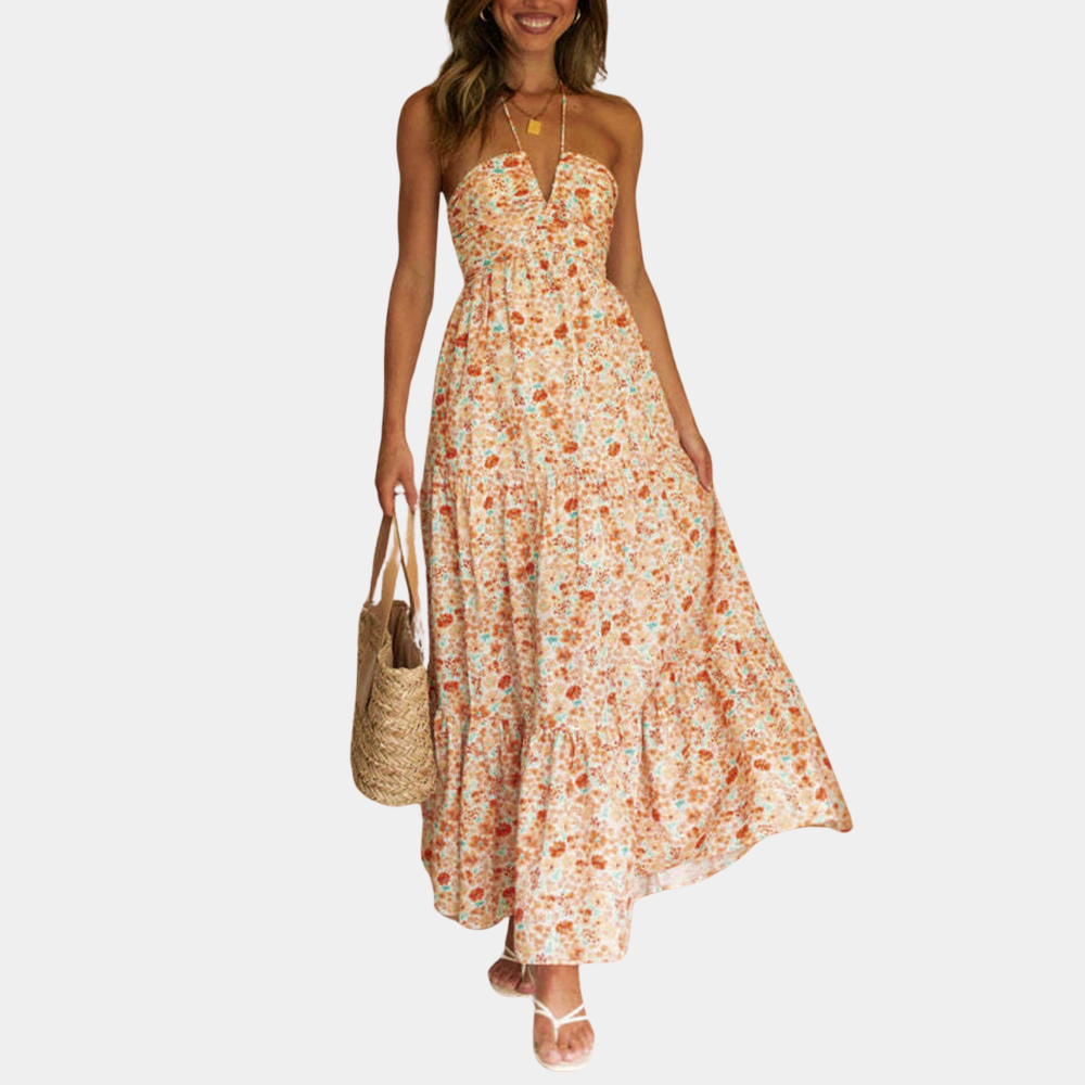 Flowy Halter Neck Sundress for Women - Pexav