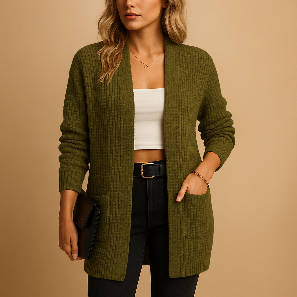 Comfortable Women's Open Front Cardigan - Nocini