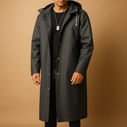 Long waterproof rain jacket for men | Niels - Nocini
