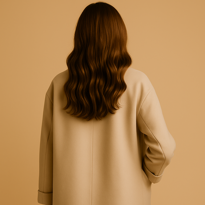 Long winter coat for women with a tailored fit and elegant silhouette, ideal for both casual and formal winter outfits.