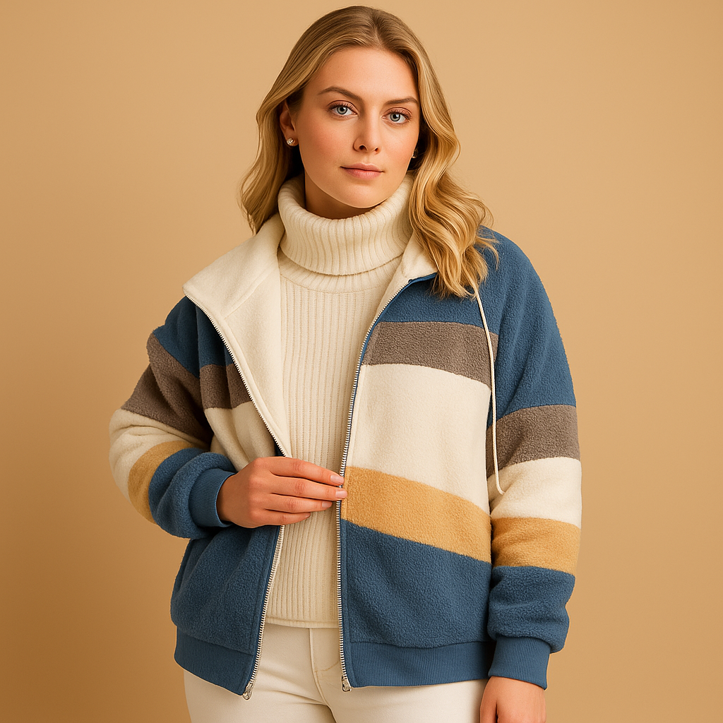 Women’s long winter coat with a soft texture and elegant silhouette, suitable for cold days, everyday wear, and seasonal outings.
