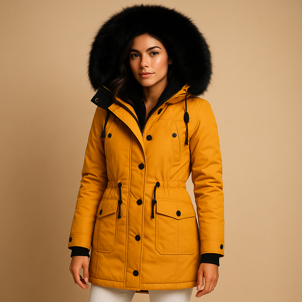 Long winter coat with hood for women | Amelia - Nocini
