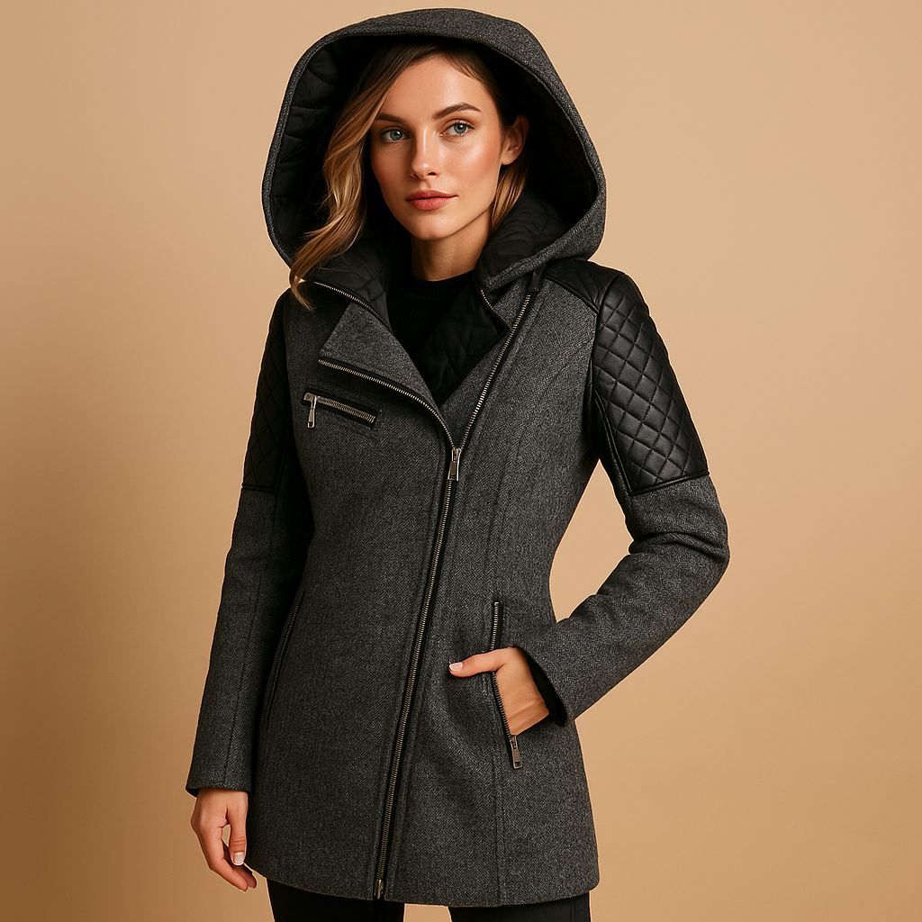 Long winter coat with hood for women | Aria - Nocini
