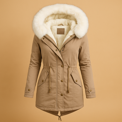 Long winter coat with hood for women | Elise - Nocini
