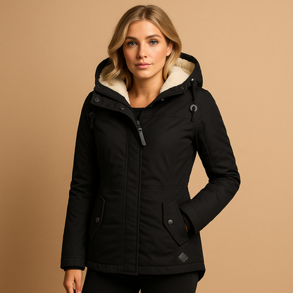 Elegant long winter coat for women with high-quality insulation and timeless design, perfect for casual outings or formal occasions in cold weather.