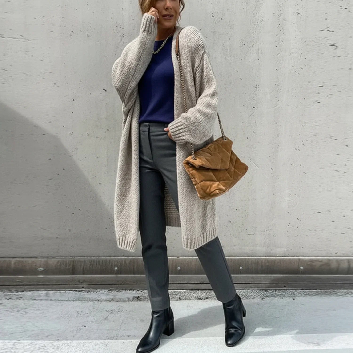 Casual Loose Fit Open Cardigan for Ladies - Olytrend