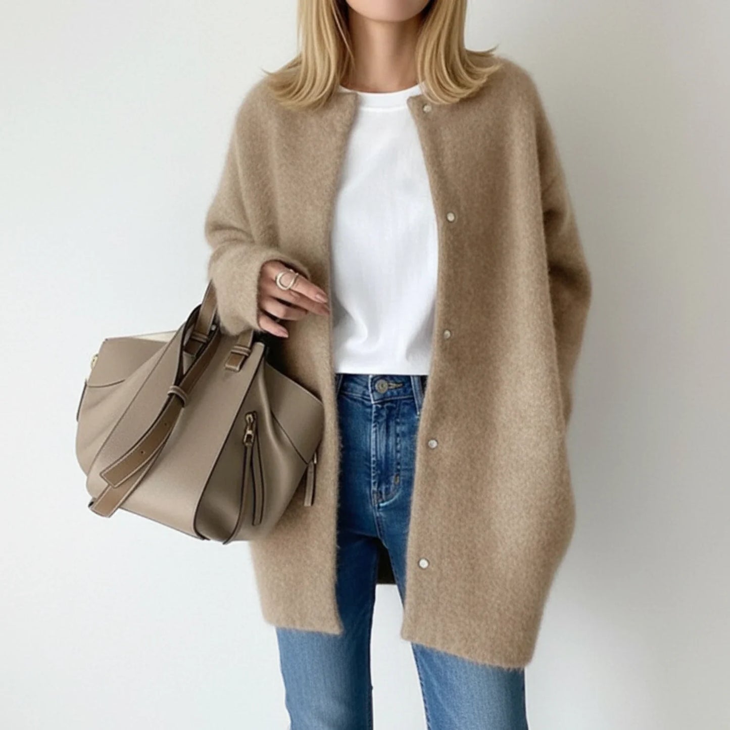 Cozy Oversized Ladies Winter Cardigan - Olytrend