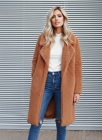 Large Plush Parka Coat for Ladies