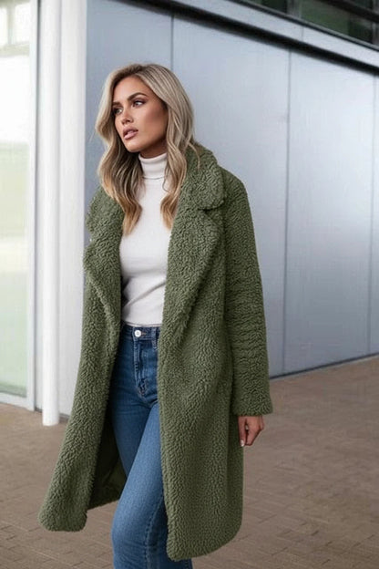 Large Plush Parka Coat for Ladies