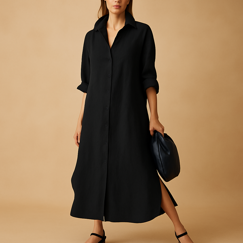 Relaxed Fit Casual Hemp Dress for Women - Nocini