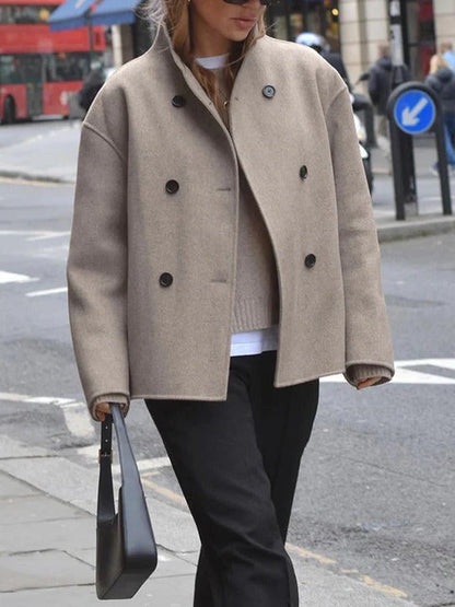 Relaxed Fit Women's Button Front Jacket