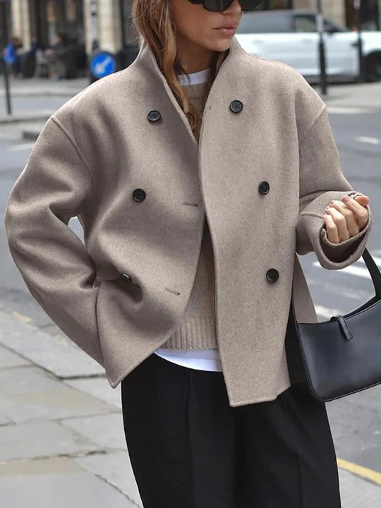 Relaxed Fit Women's Button Front Jacket - Pexav