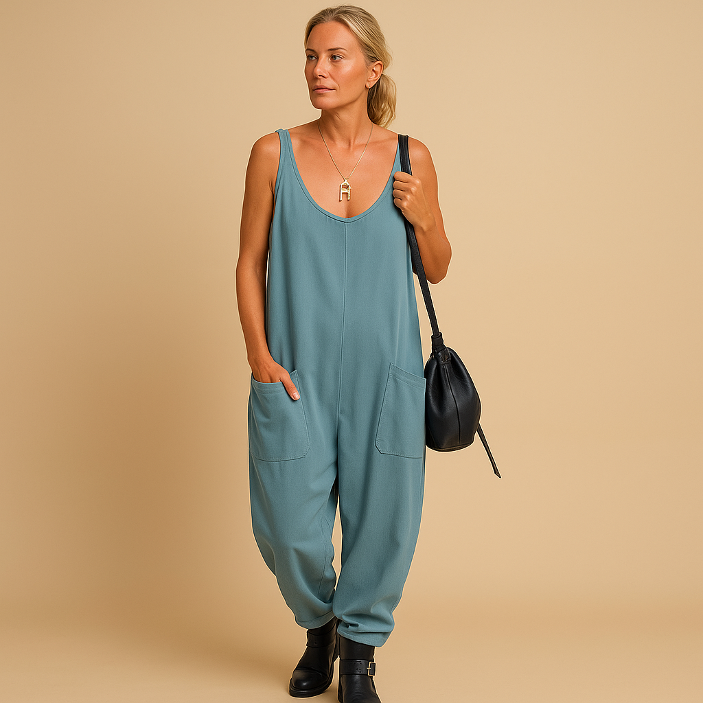 Loose summer dress for women with wide cut and lightweight breathable fabric, ideal for warm days, brunch, and casual summer outings.