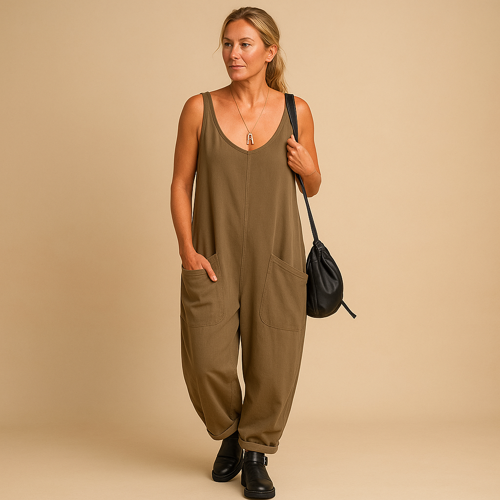 Loose summer dress for women with wide cut and lightweight breathable fabric, ideal for warm days, brunch, and casual summer outings.