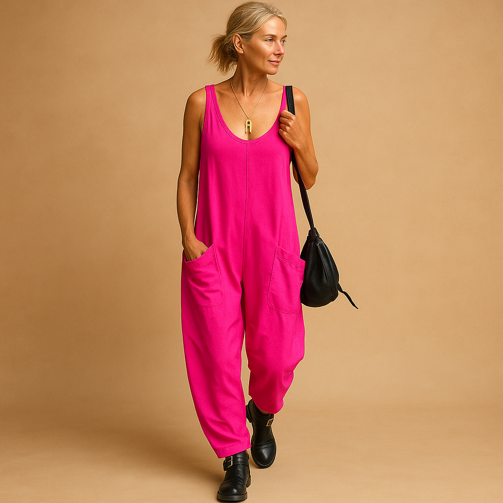 Loose summer dress for women with wide cut and lightweight breathable fabric, ideal for warm days, brunch, and casual summer outings.