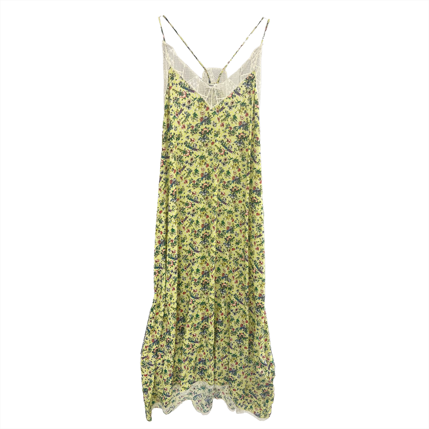 Elegant Lace V-Neck Silk Dress for Ladies