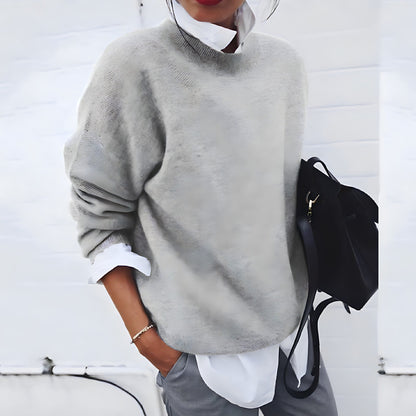 Cozy Women's Big Crew Neck Sweater - Olytrend