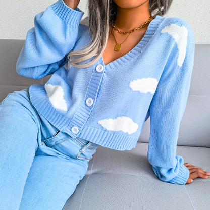 Image of Lucy | Women's Cropped Button-Down Cardigan