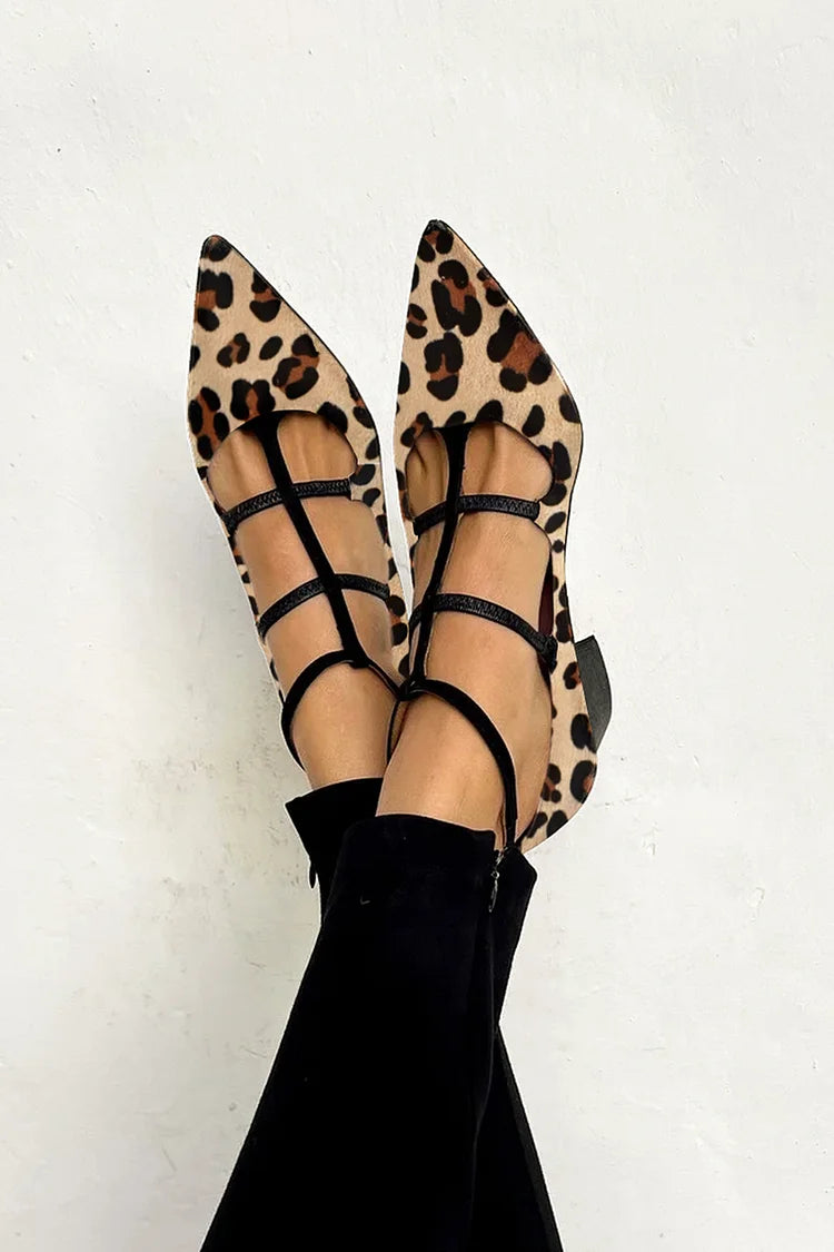 Chic Leopard Pointed Toe Women's Flat Shoes - Olytrend