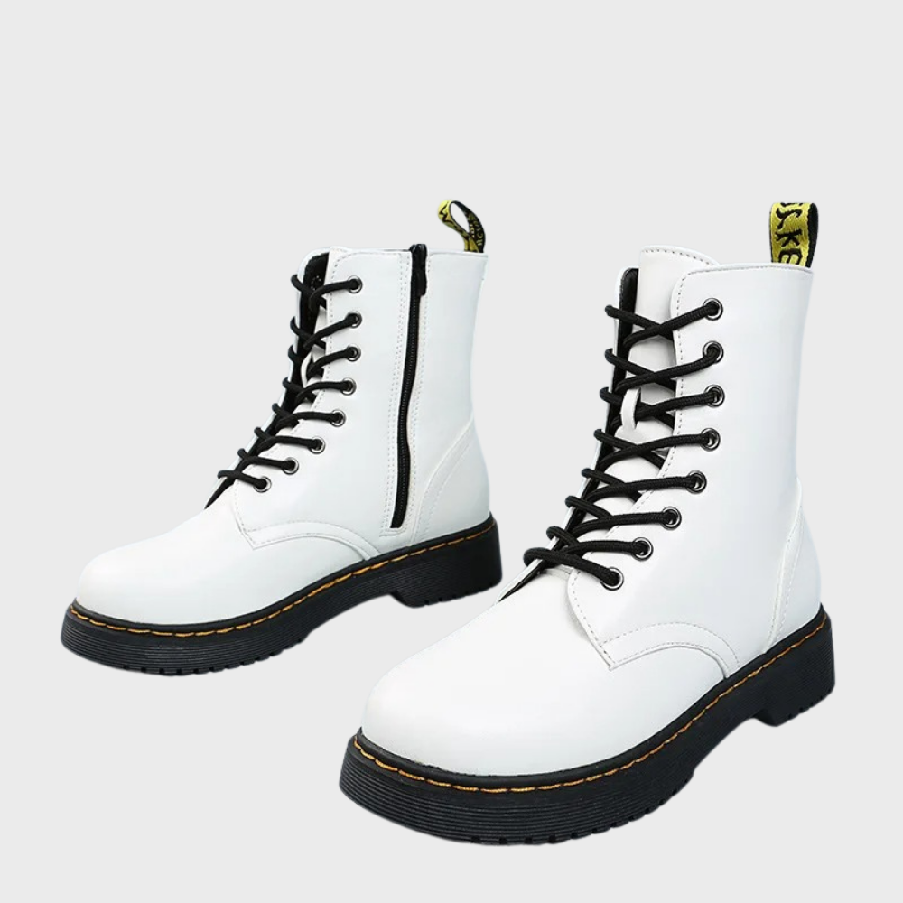 Luna Women's Boots-White-5-Nora Luxe