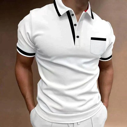 Men's Traditional Contrast Polo Tee Shirt - Nocini
