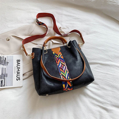 Large Capacity Leather Daily Tote Bag