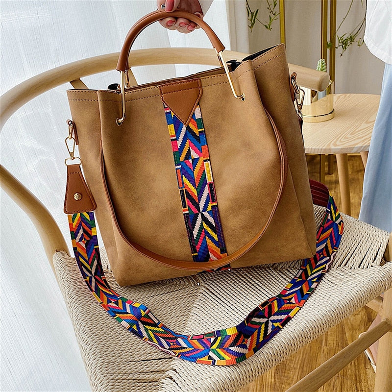 Large Capacity Leather Daily Tote Bag
