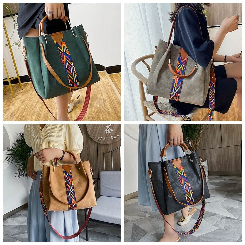 Large Capacity Leather Daily Tote Bag