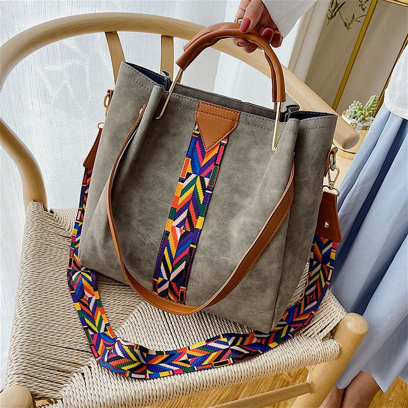 Large Capacity Leather Daily Tote Bag