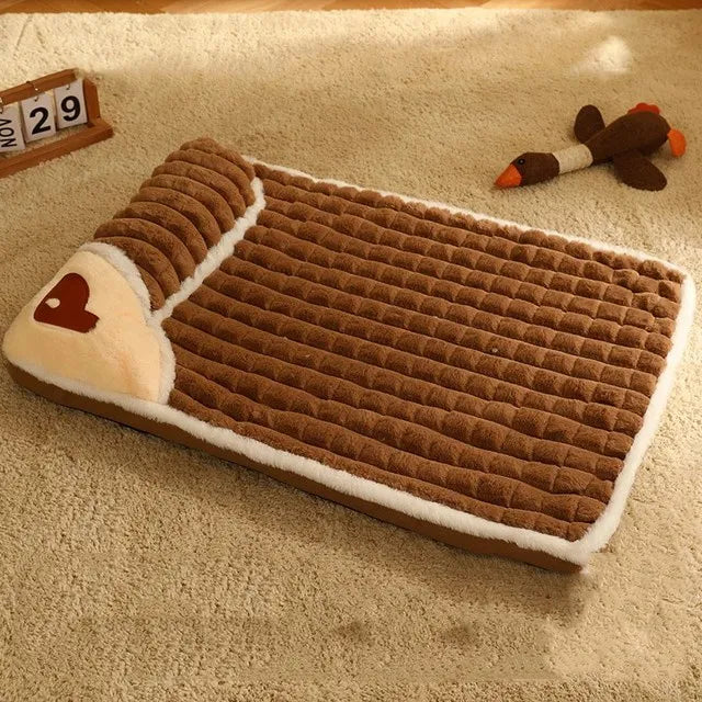 LUXE WINTER DOG MAT - WARM FLEECE SOFA FOR SMALL AND MEDIUM DOGS-Chocolate-Nora Luxe