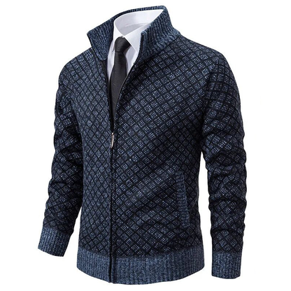 Luxurious Knitted Men's Sweater - Oliver-Blue-XS-Nora Luxe