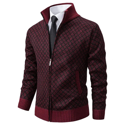 Luxurious Knitted Men's Sweater - Oliver-Bordeaux red-XS-Nora Luxe