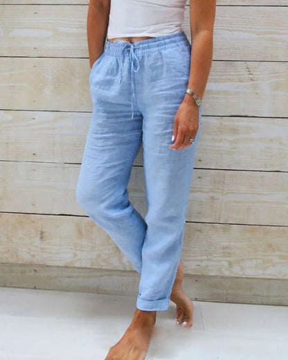 Soft Comfortable Linen Pants - Pexav