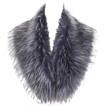 Luxury Imitation Fur Neck Warmer Scarf - Daisy-Gray with Tips-Nora Luxe