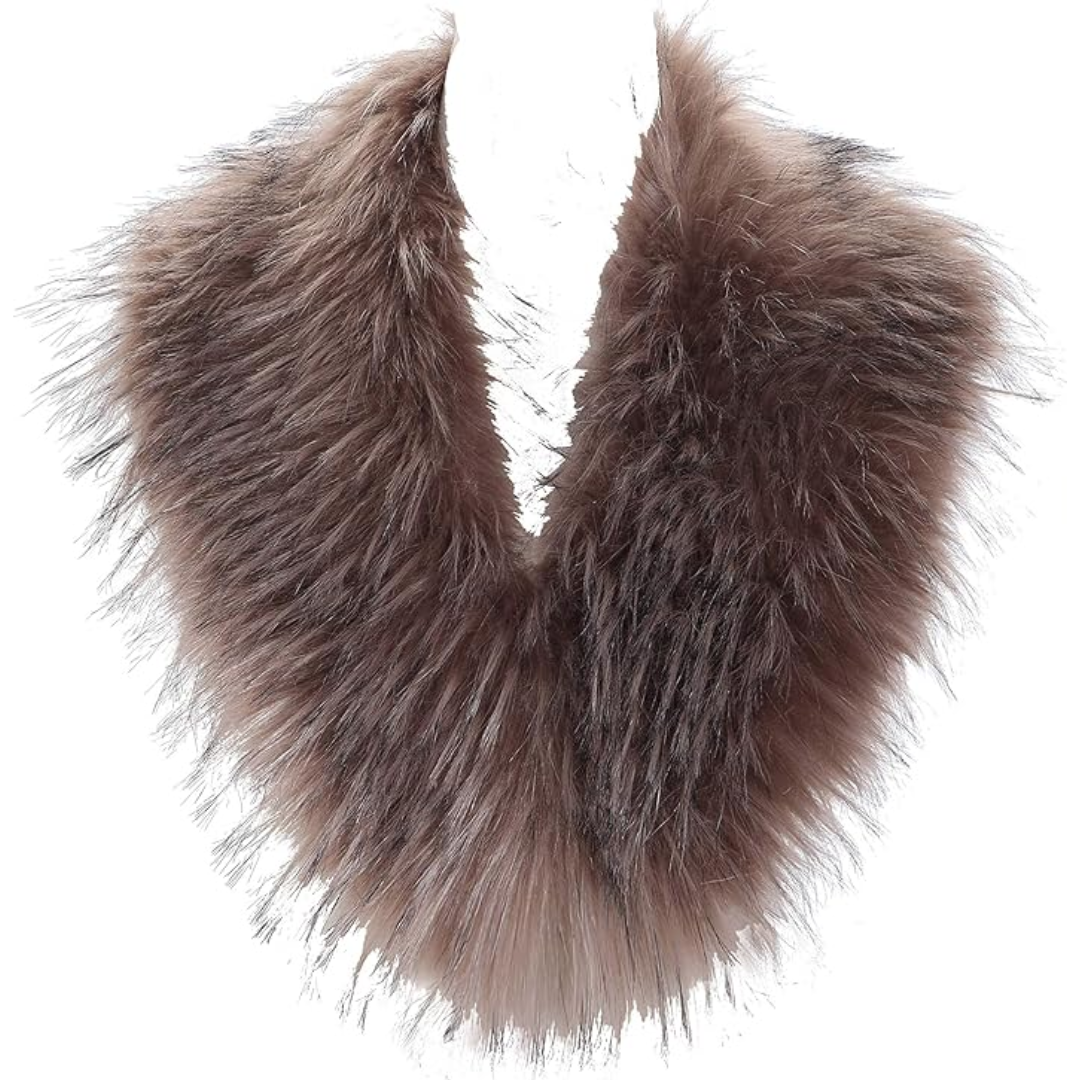 Luxury Imitation Fur Neck Warmer Scarf - Daisy-Light Brown with Tips-Nora Luxe