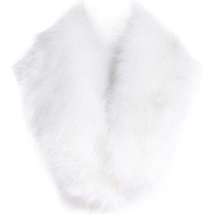 Luxury Imitation Fur Neck Warmer Scarf - Daisy-White-Nora Luxe