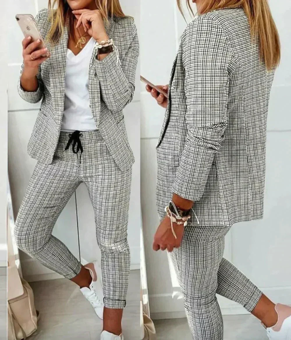 Luxury Ladies Suit - Celeste-Light Grey-S-Nora Luxe