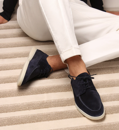 Luxury Leather Loafers for Men - Aiden-Marine blue-5.0-Nora Luxe