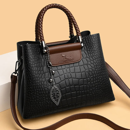 Luxury Leather Women's Handbag - Amara-Black-Nora Luxe