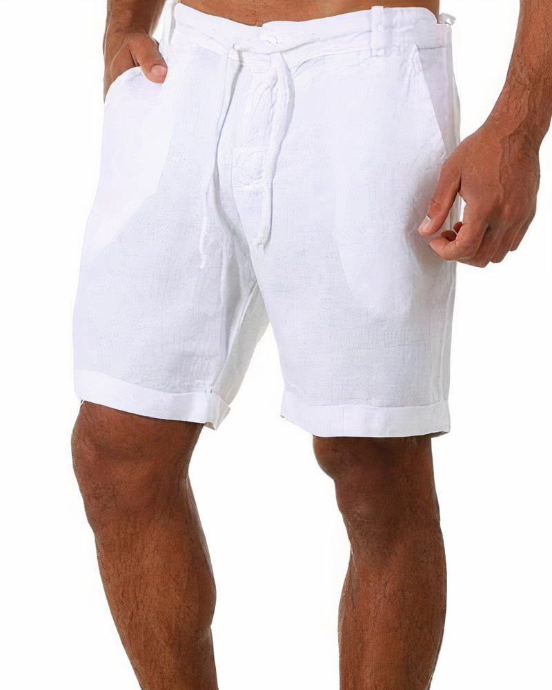 Luxury Linen Men's Shorts - Armand-Beige-S-Nora Luxe