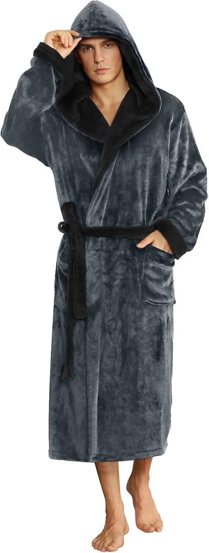 Luxury Men's Bathrobe - Robbie-Dark Gray-S/M-Nora Luxe