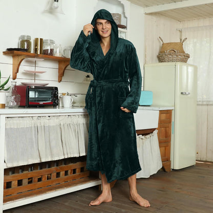 Luxury Men's Bathrobe - Robbie-Dark Gray-S/M-Nora Luxe